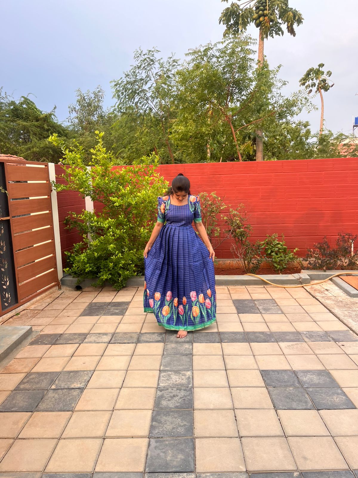 Semi tussar maxi